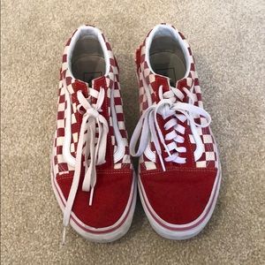 Vans Old Skool Red Checkerboard